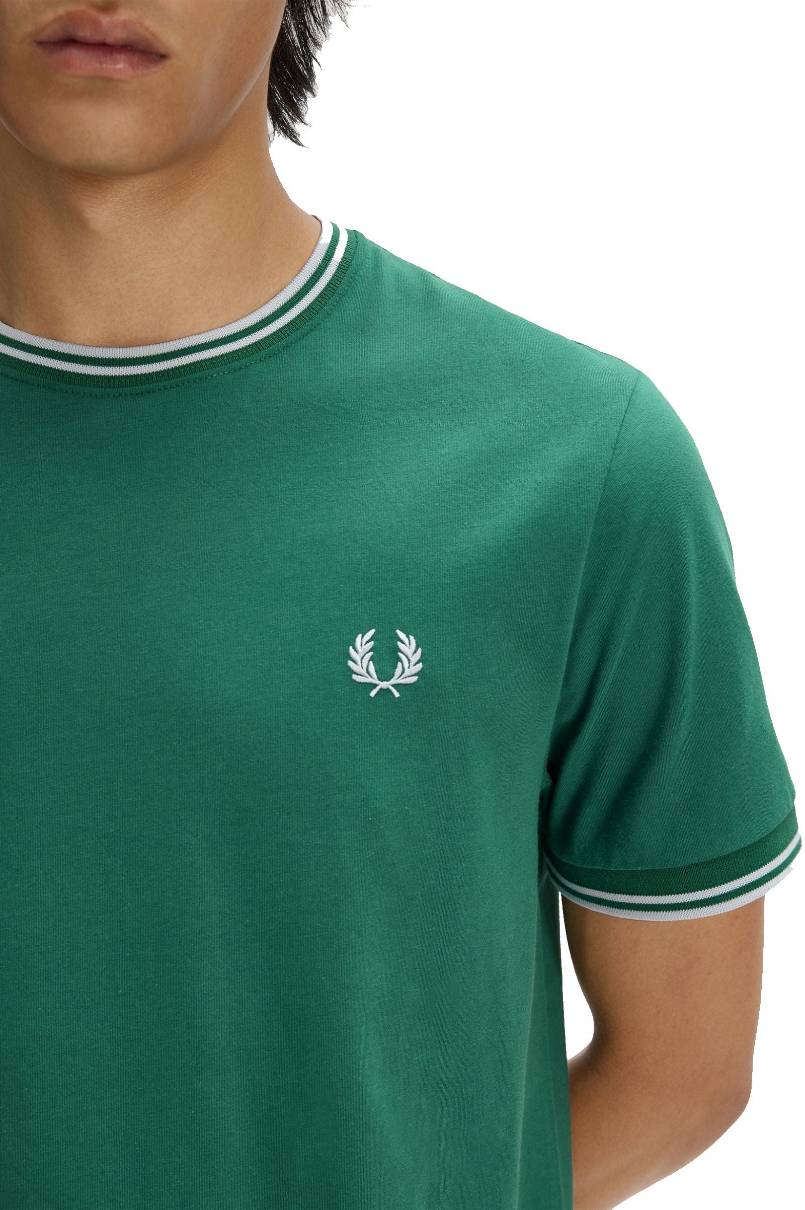 Fred Perry Twin Tipped T-Shirt Sport Green / Light Ice / Light Ice