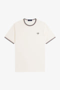 Fred Perry Twin Tipped T-Shirt Ecru / Oxblood / Grassroots