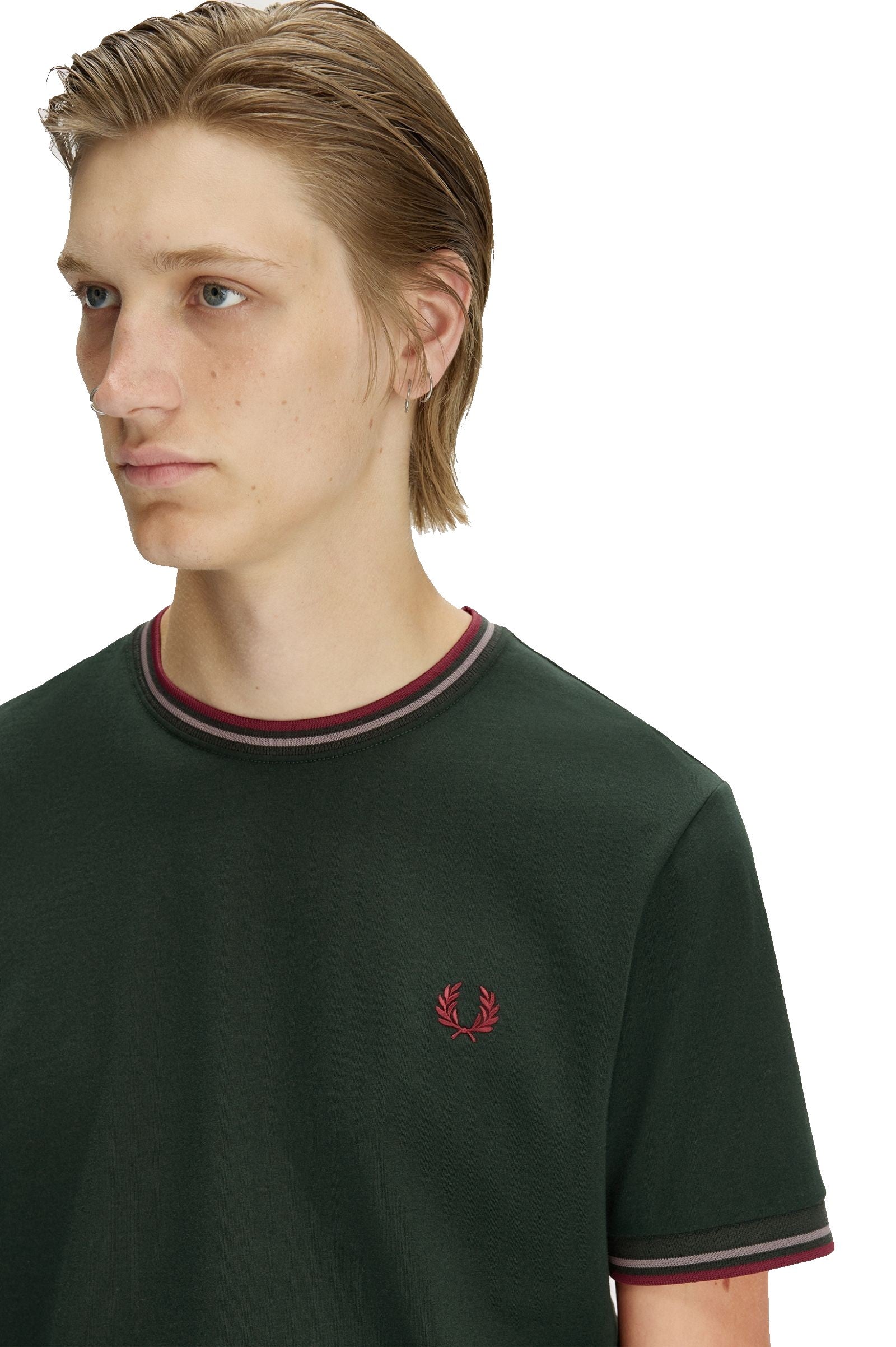Fred Perry Twin Tipped T-Shirt Grassroots / Stockport Blue / Oxblood