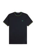 Fred Perry Twin Tipped T-Shirt Navy / Dark Caramel / Sport Green