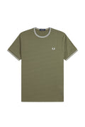 Fred Perry Twin Tipped T-Shirt Laurel Wreath Green / Ecru / Dusky Blue