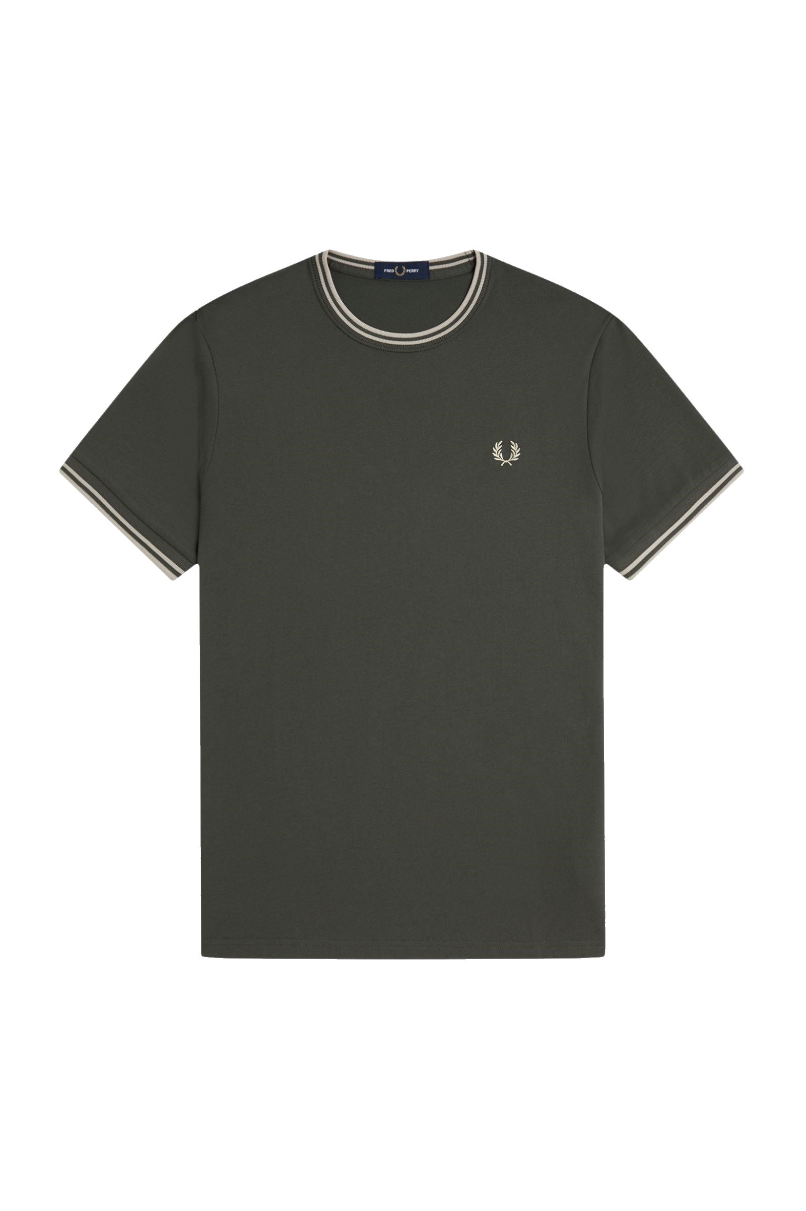 Fred Perry Twin Tipped T-Shirt Field Green / Oatmeal