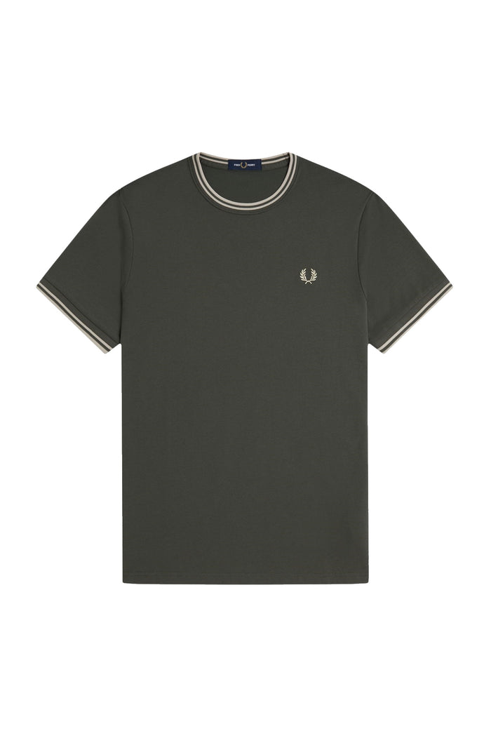 Fred Perry Twin Tipped T-Shirt Field Green / Oatmeal