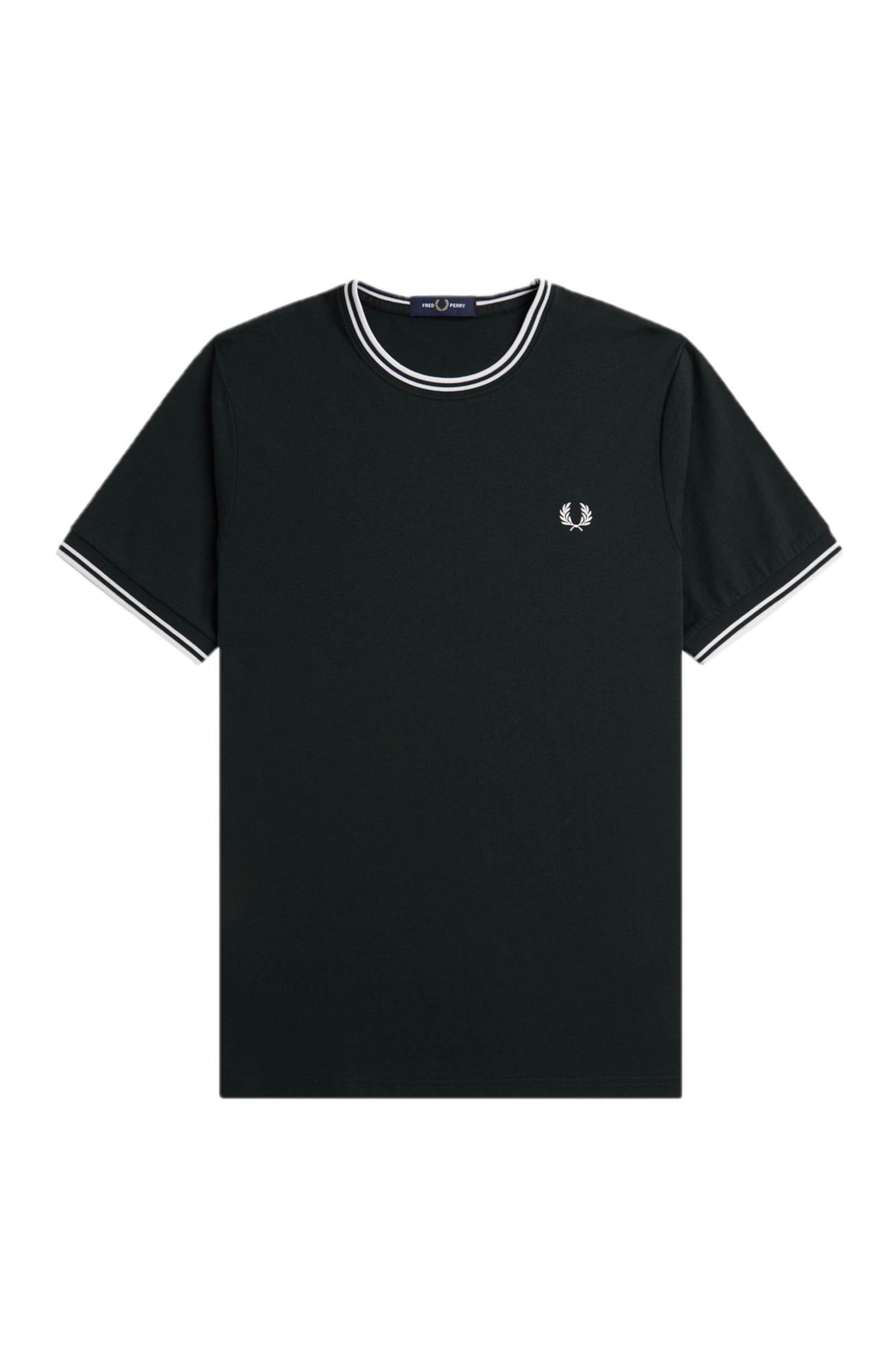 Fred Perry Twin Tipped T-Shirt Night Green / Snow White