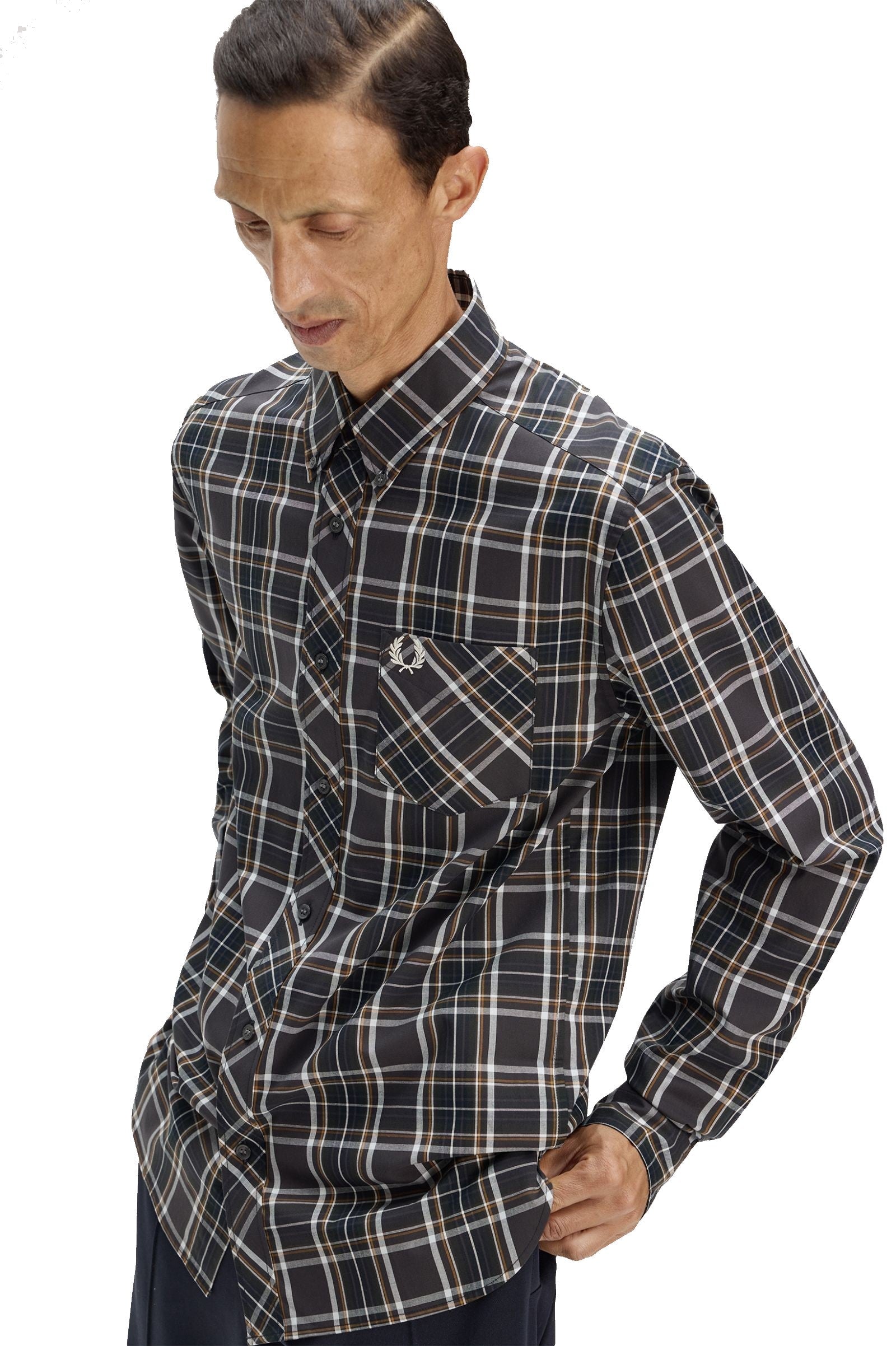 Fred Perry Classic Tartan Shirt Anchor Grey