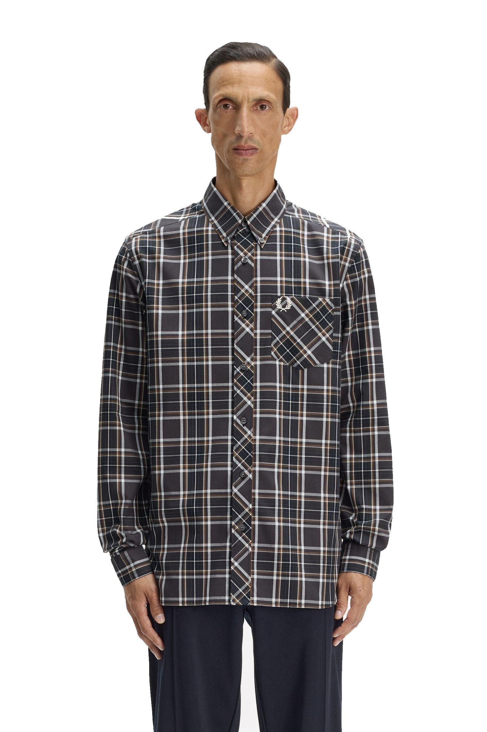 Fred Perry Classic Tartan Shirt Anchor Grey