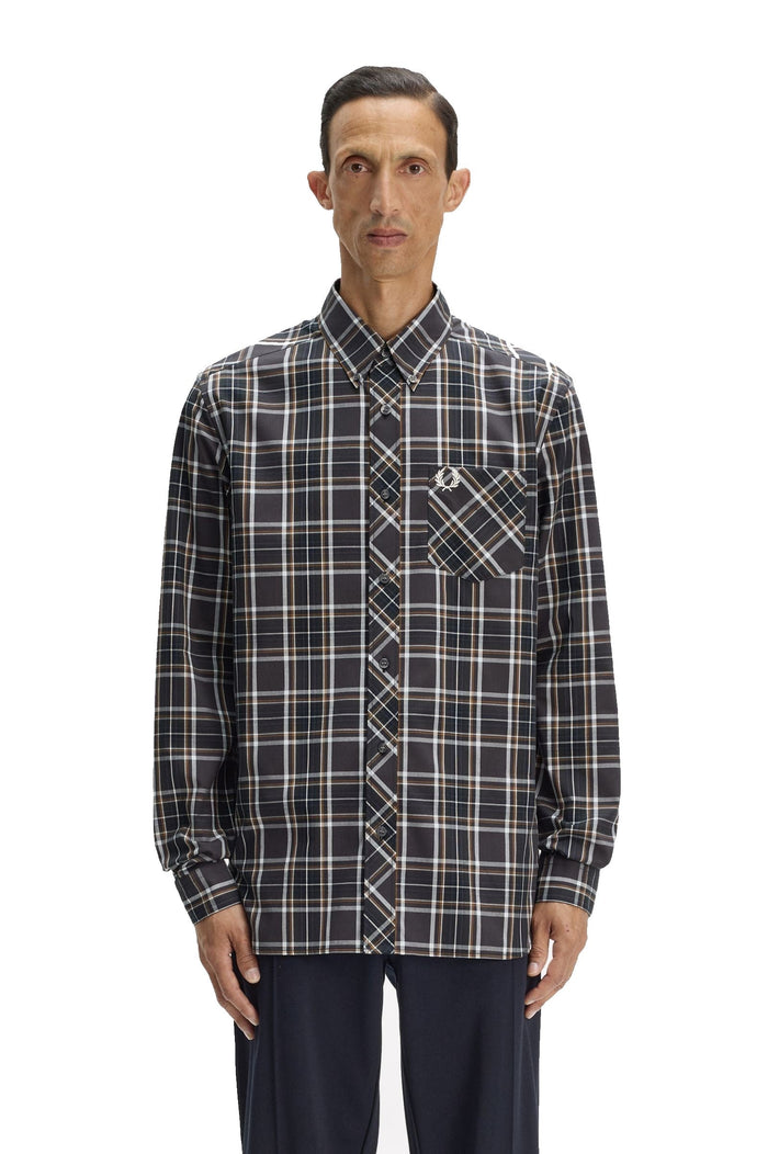 Fred Perry Classic Tartan Shirt Anchor Grey