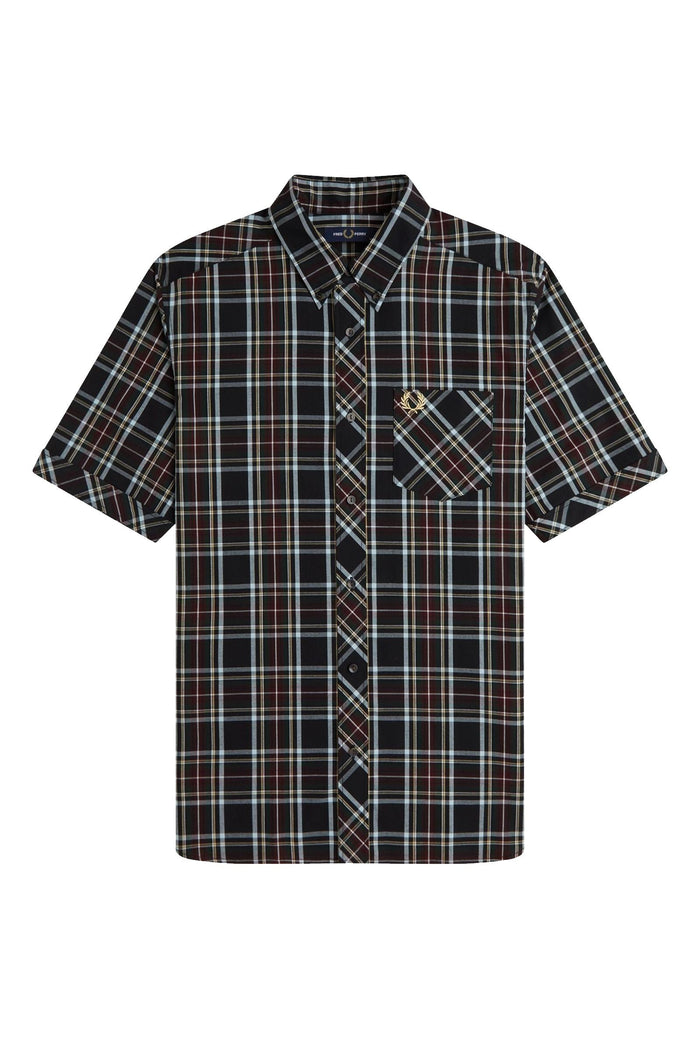 Fred Perry Classic Tartan Short Sleeve Shirt Black