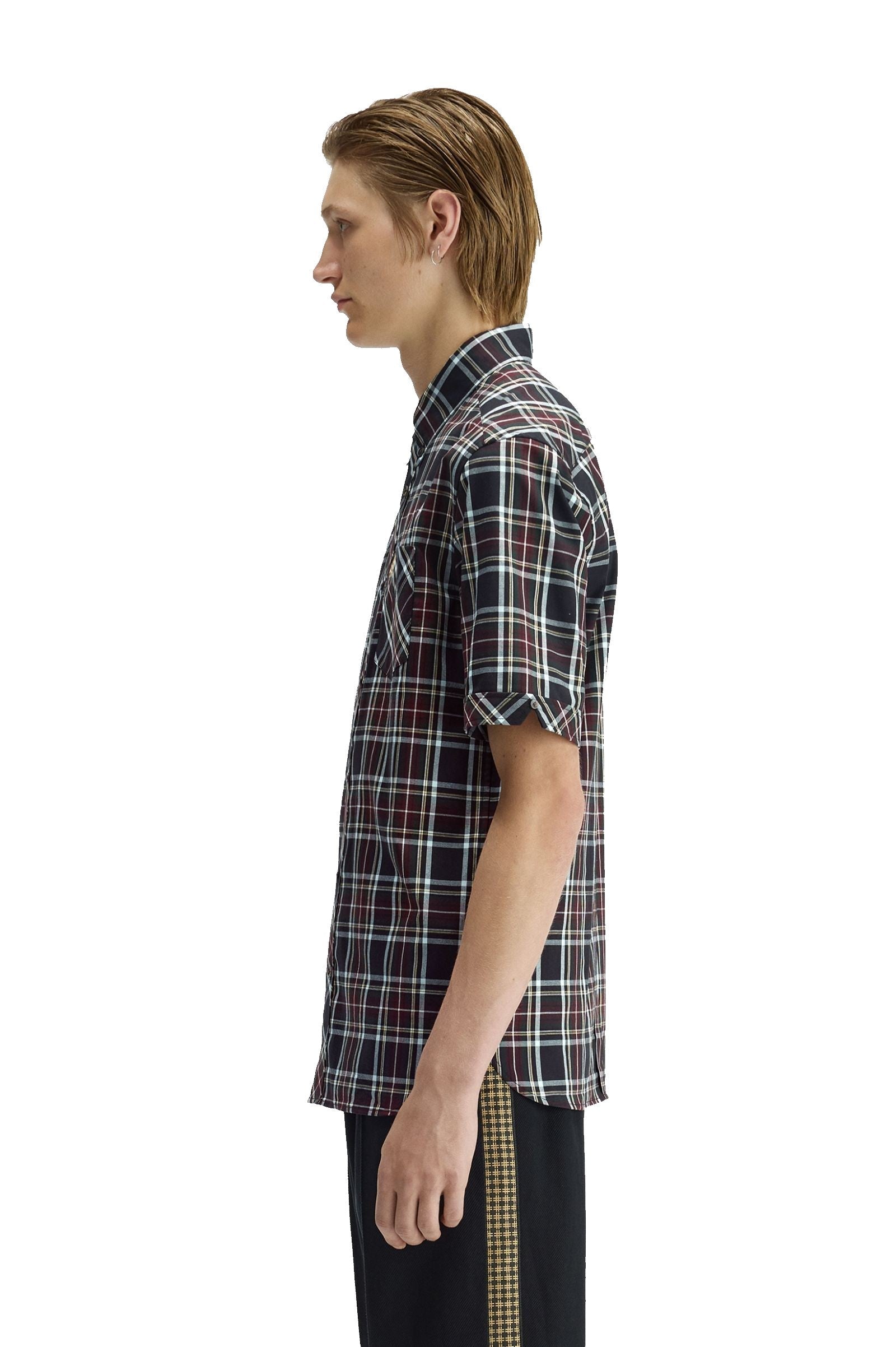 Fred Perry Classic Tartan Short Sleeve Shirt Black