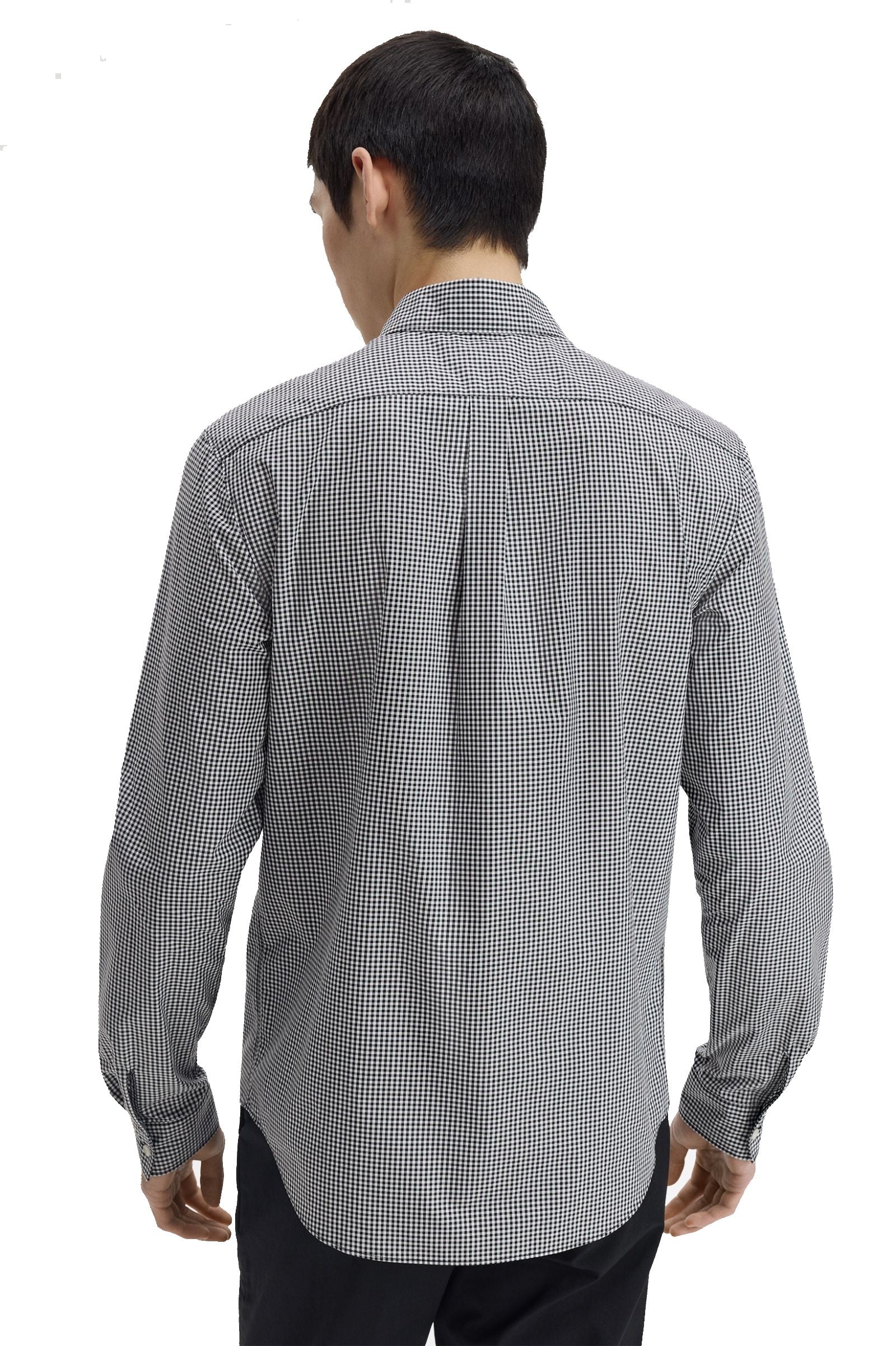 Fred Perry Micro Gingham Shirt Black