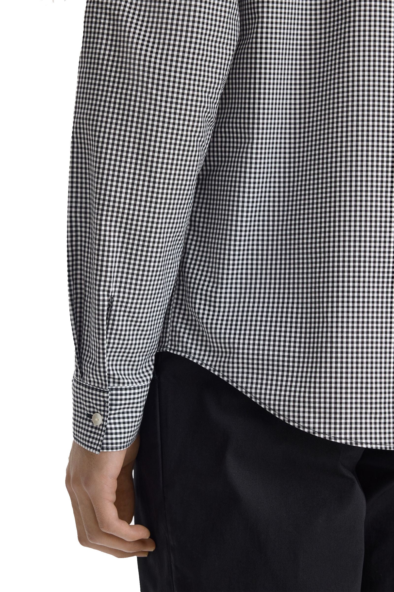 Fred Perry Micro Gingham Shirt Black