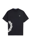 Fred Perry Textured Laurel Wreath T-Shirt Black