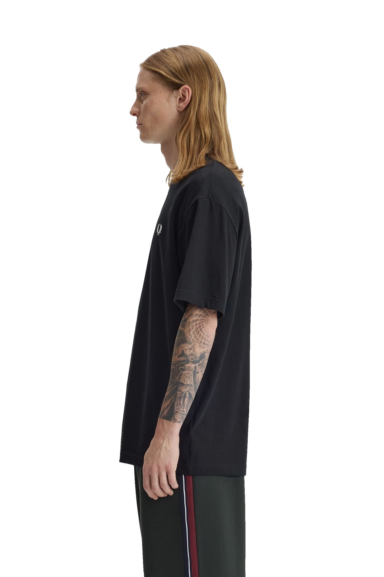Fred Perry Textured Laurel Wreath T-Shirt Black