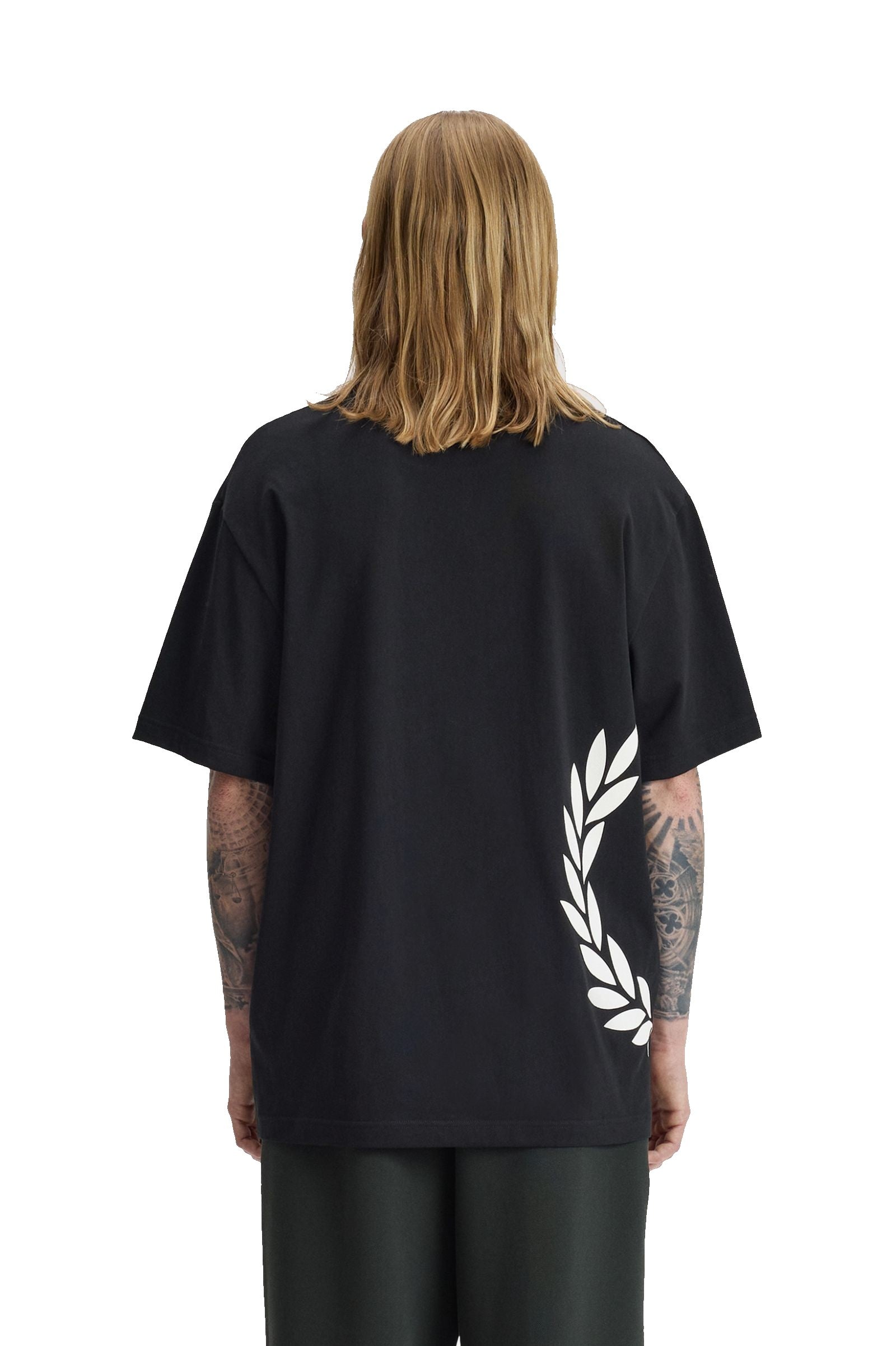 Fred Perry Textured Laurel Wreath T-Shirt Black