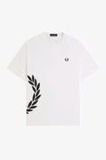 Fred Perry Textured Laurel Wreath T-Shirt Snow White