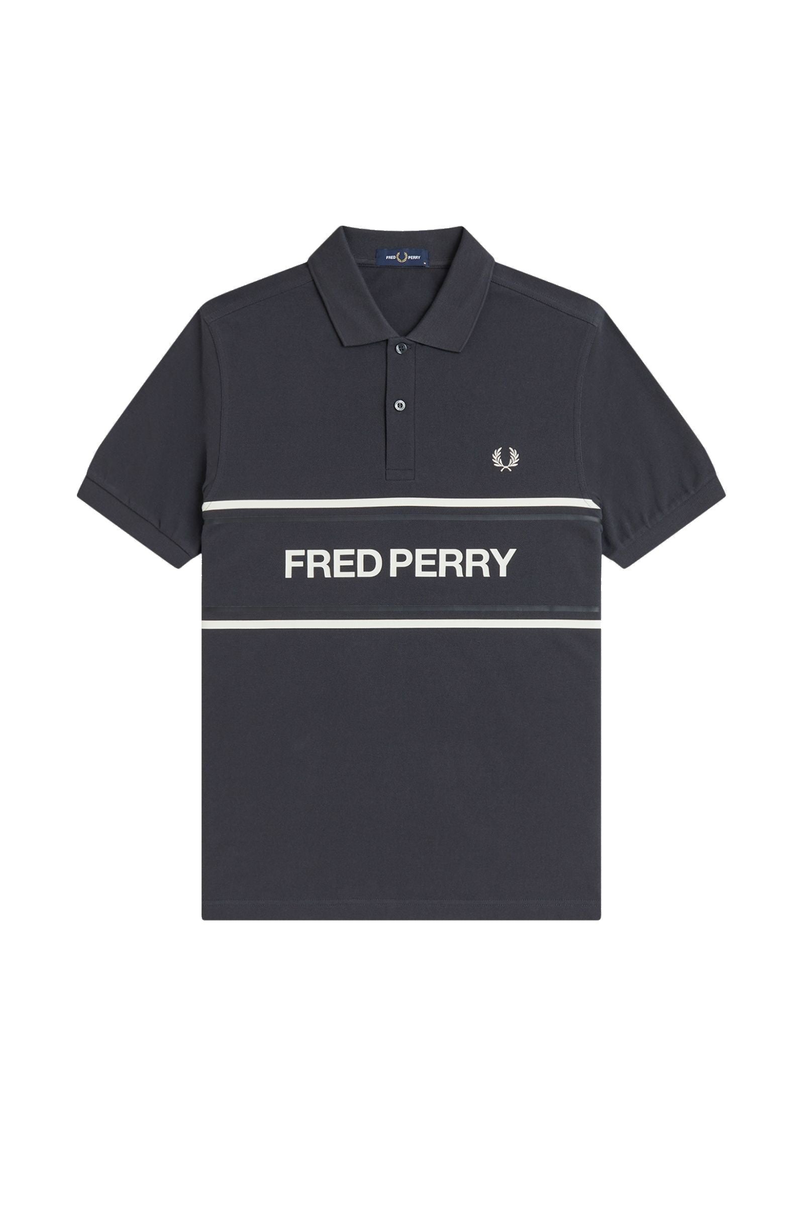 Fred Perry Graphic Polo Shirt Anchor Grey