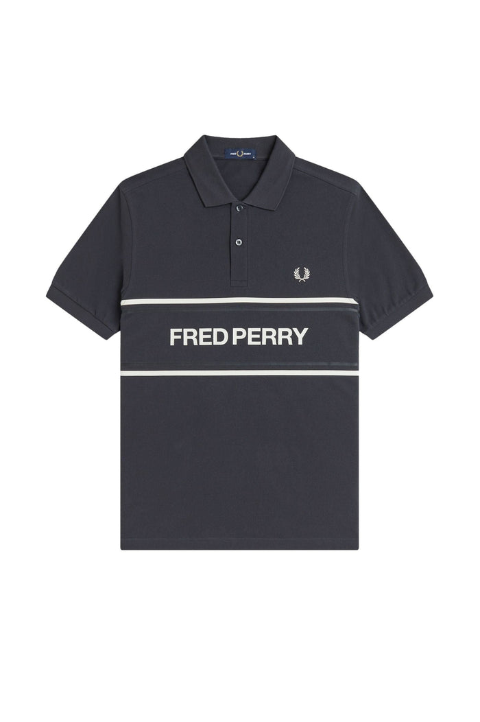 Fred Perry Graphic Polo Shirt Anchor Grey