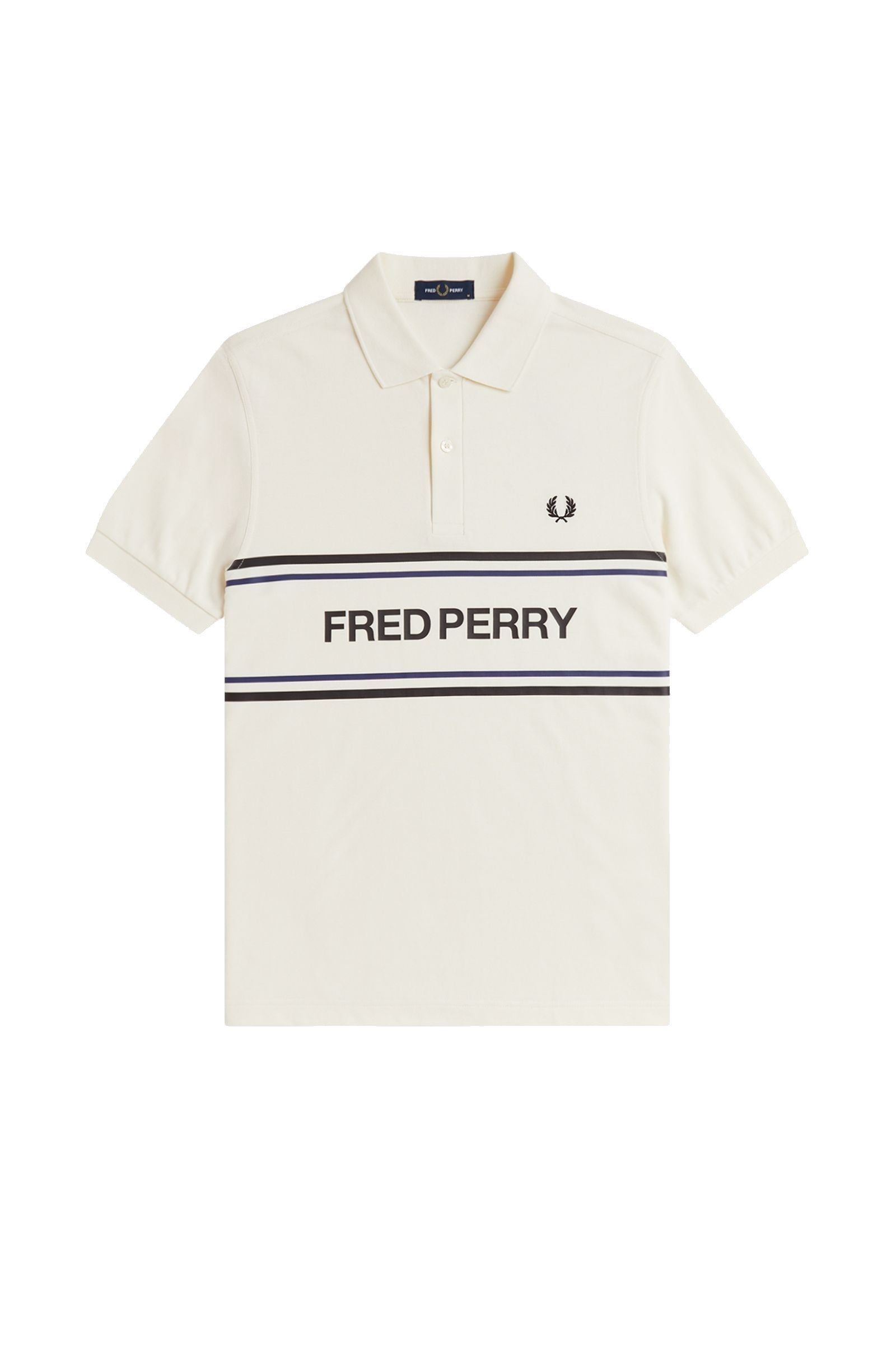 Fred Perry Graphic Polo Shirt Ecru