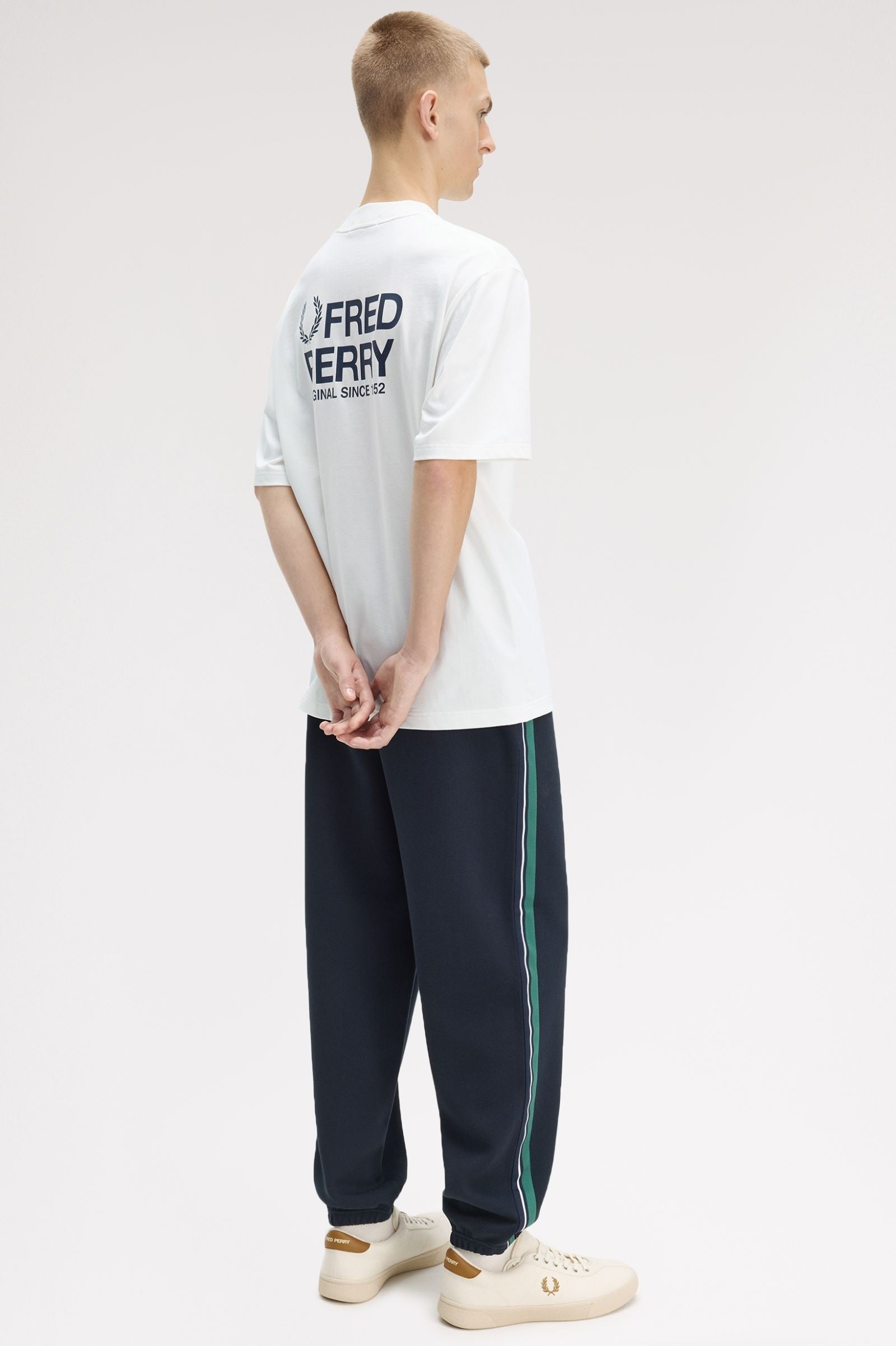 Fred Perry Back Print T-Shirt Snow White