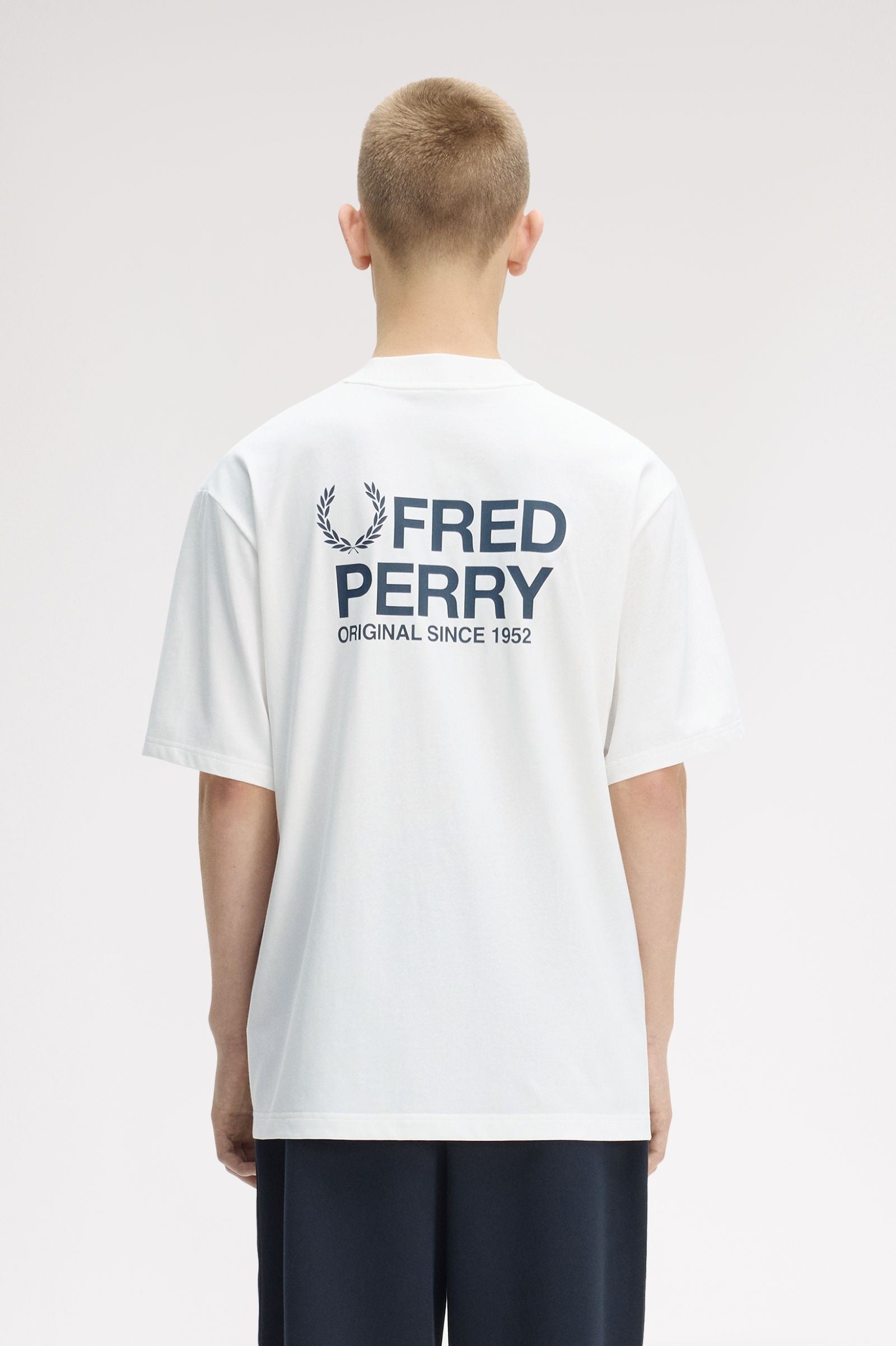 Fred Perry Back Print T-Shirt Snow White