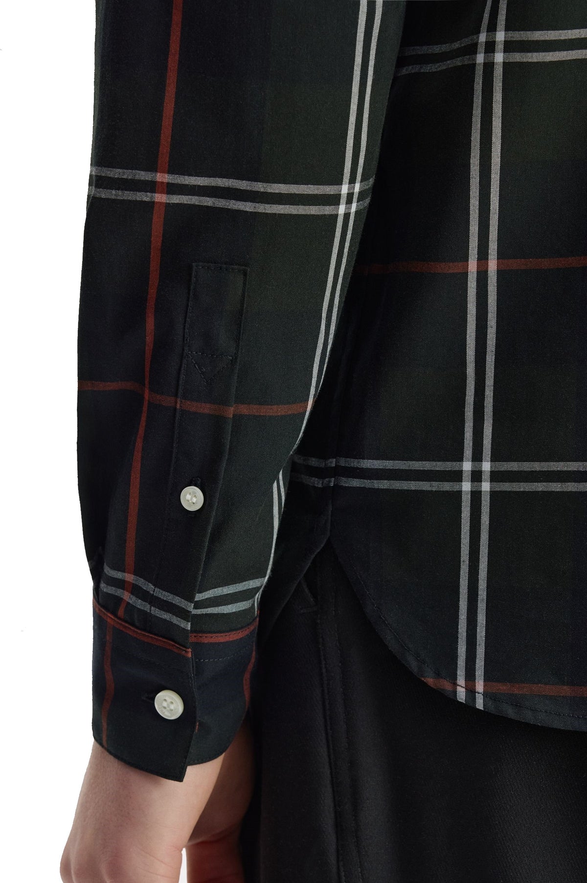 Fred Perry Poplin Tartan Shirt Night Green