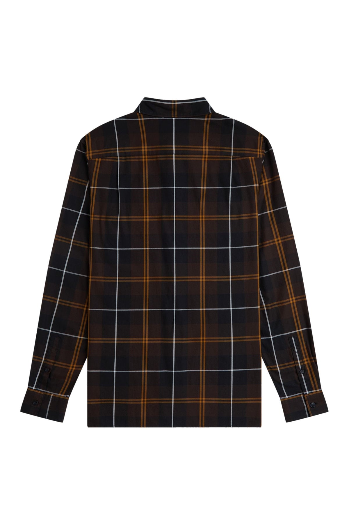Fred Perry Twill Tartan Shirt Rich Brown