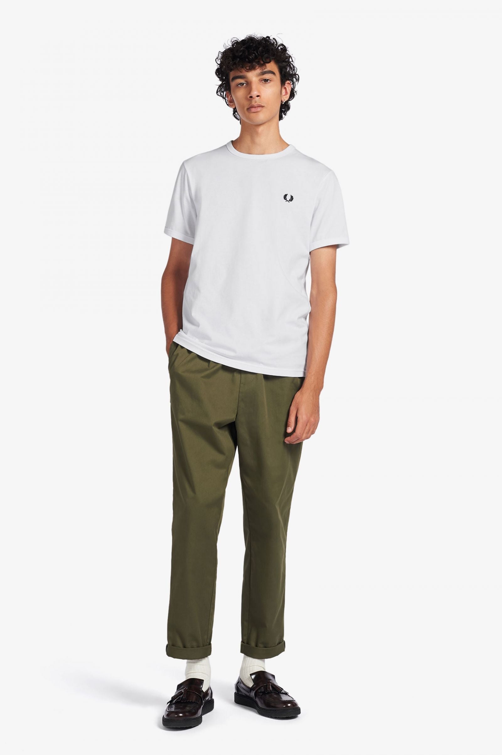 Fred Perry Ringer T-Shirt White