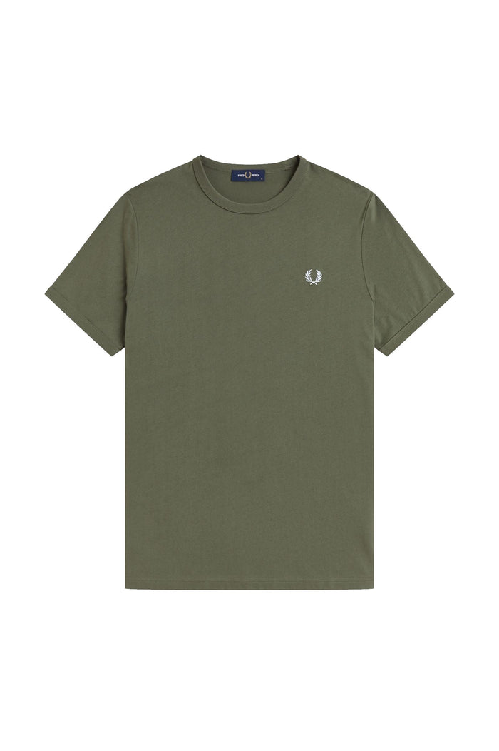 Fred Perry Ringer T-Shirt Laurel Wreath Green