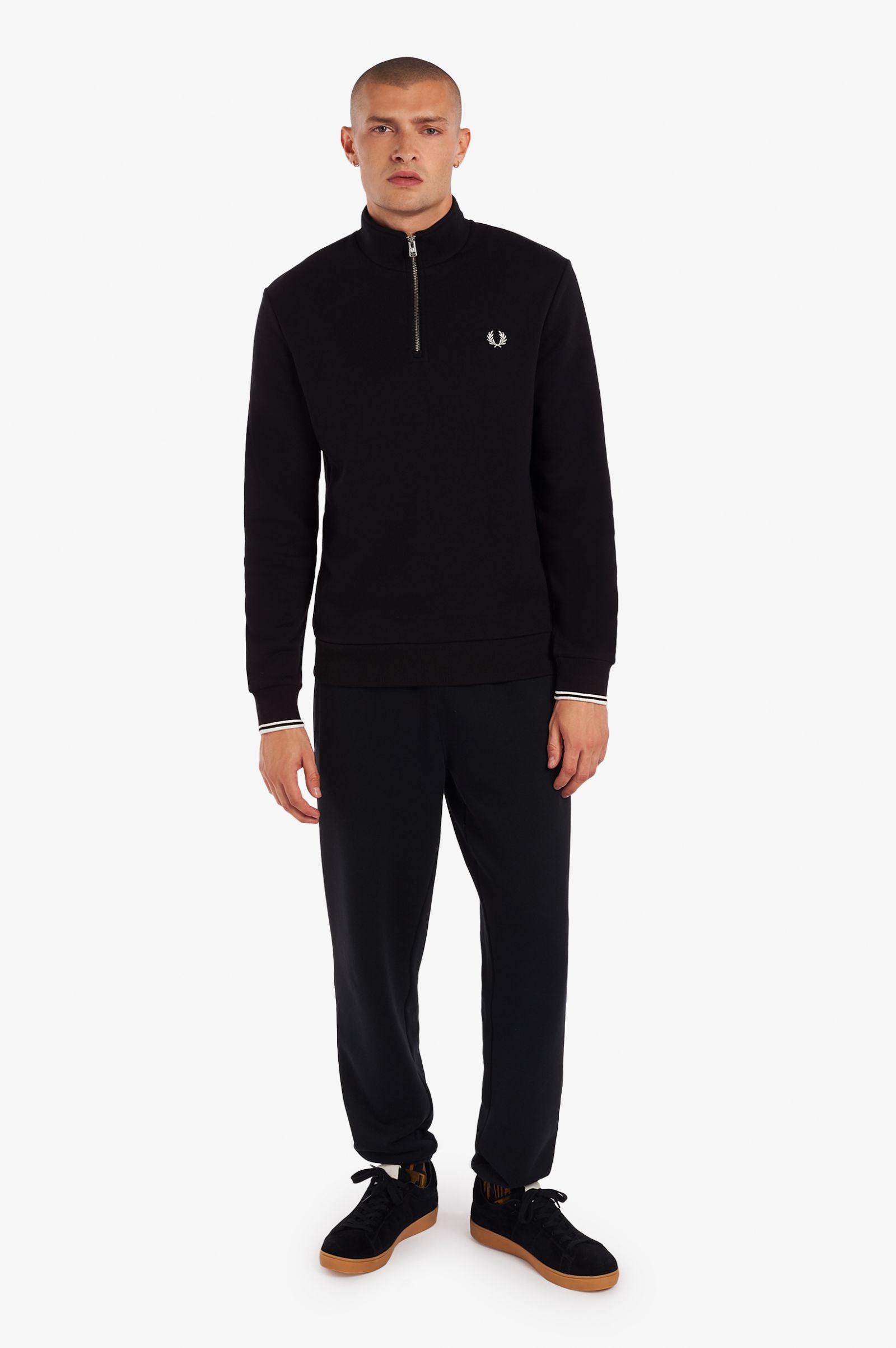Fred Perry Half Zip Sweatshirt Black