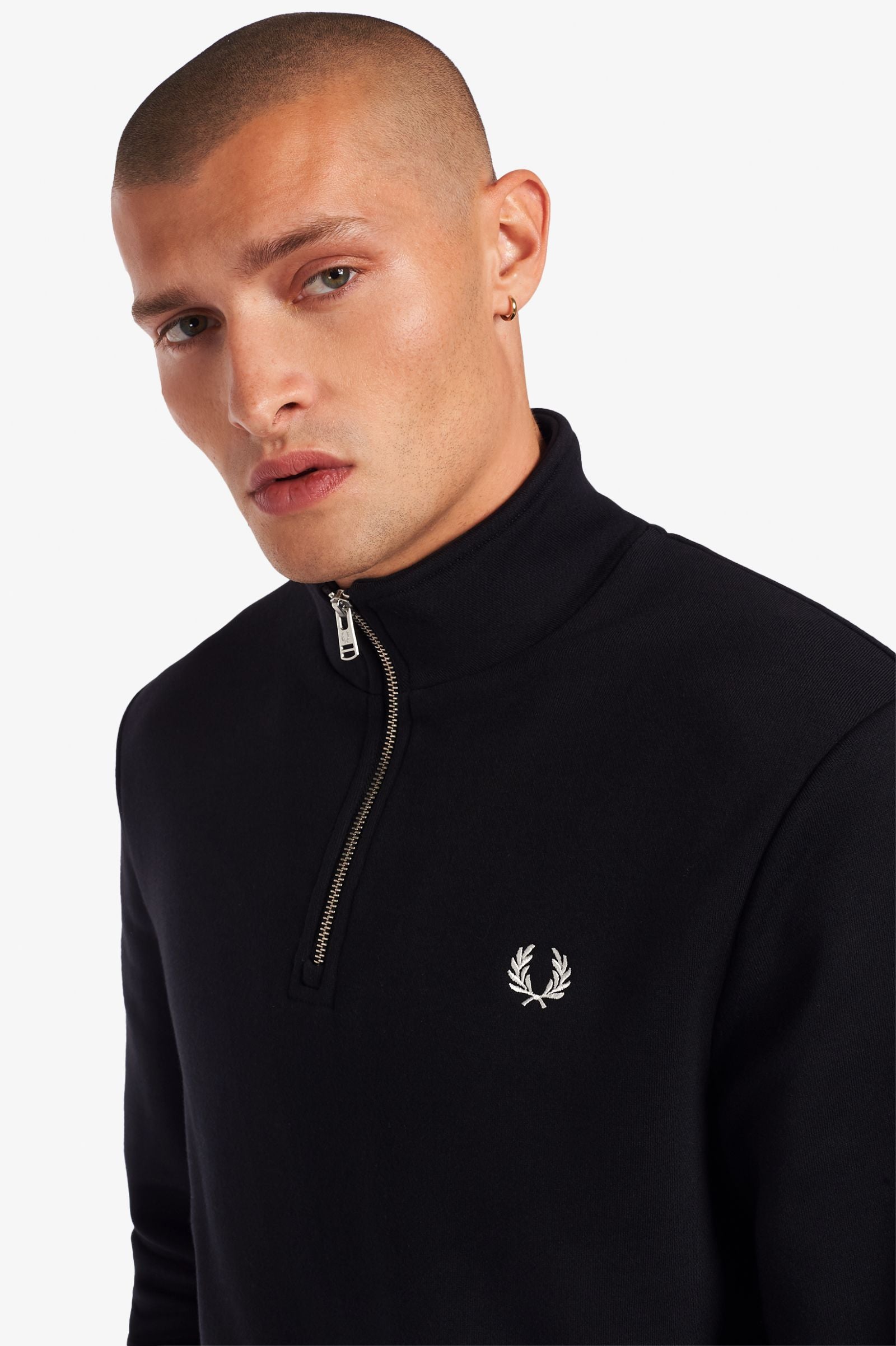 Fred Perry Half Zip Sweatshirt Black