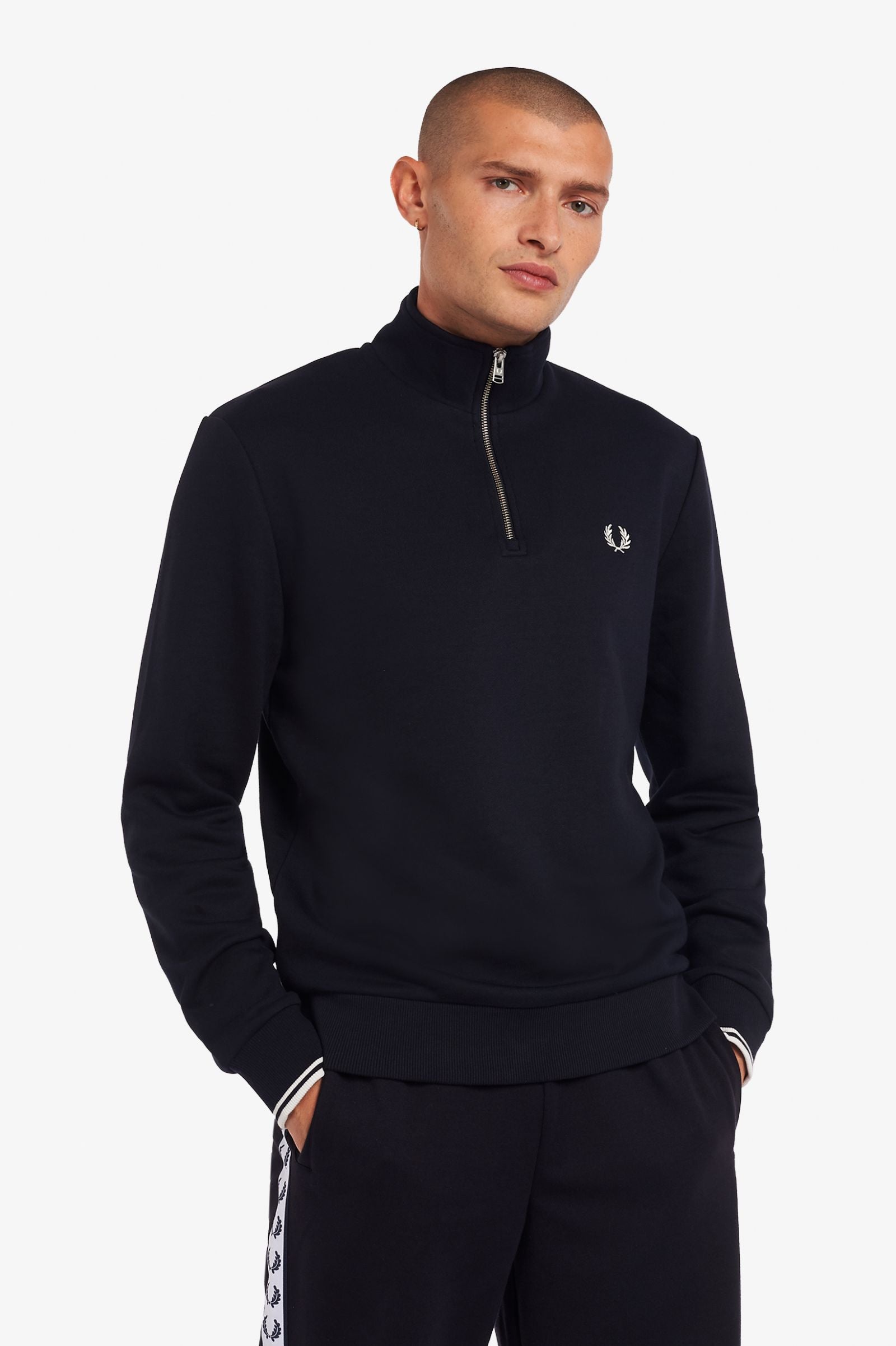 Fred Perry Half Zip Sweatshirt Navy
