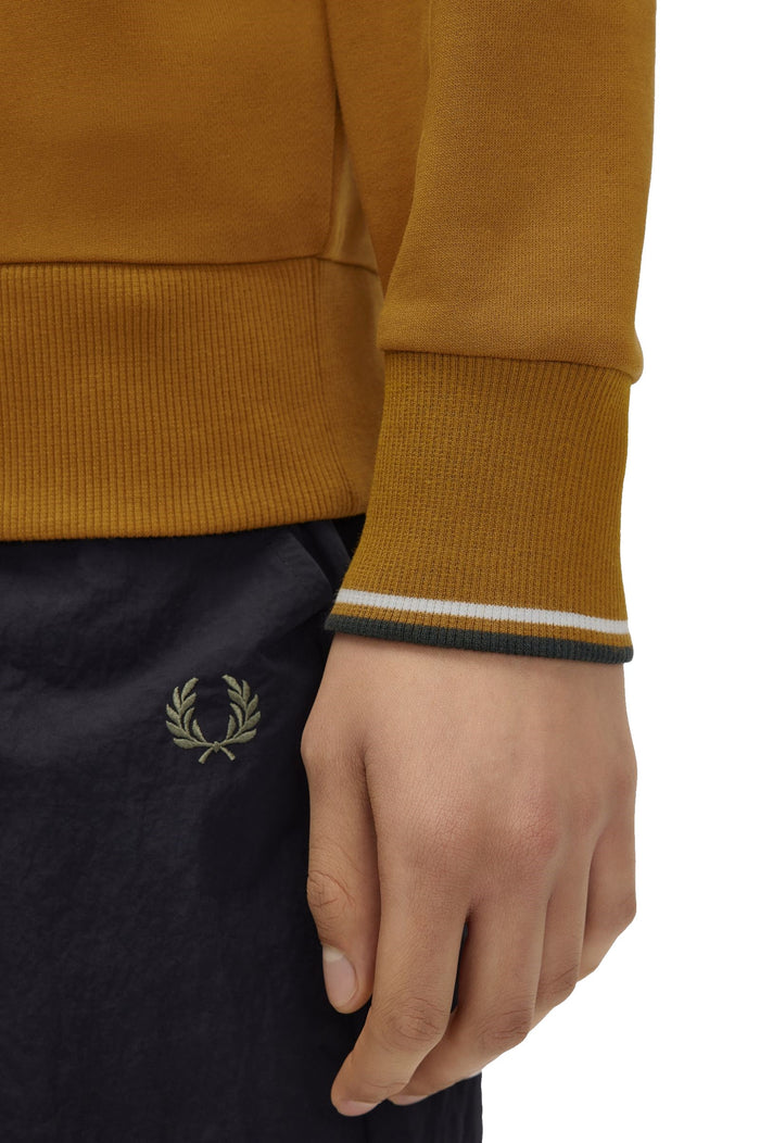 Fred Perry Sudadera Media Cremallera Dark Caramel