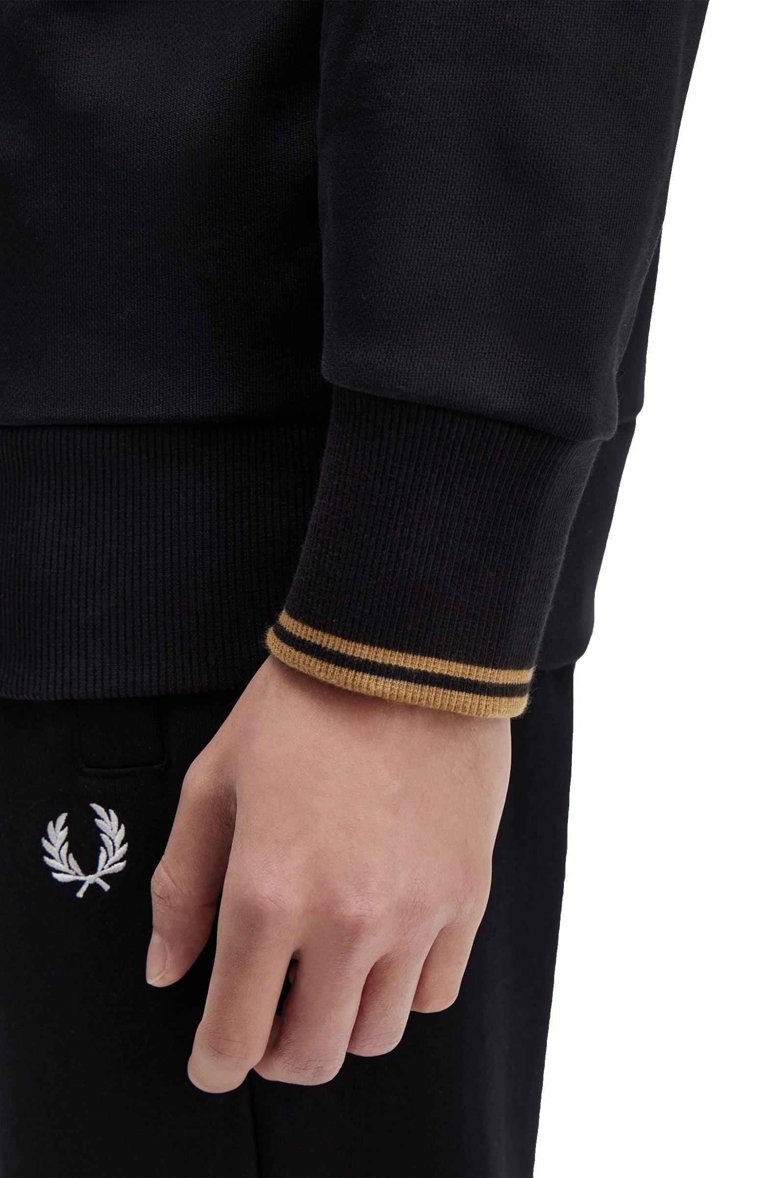 Fred Perry Half Zip Sweatshirt Black / Shaded Stone