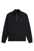 Fred Perry Half Zip Sweatshirt Black / Shaded Stone