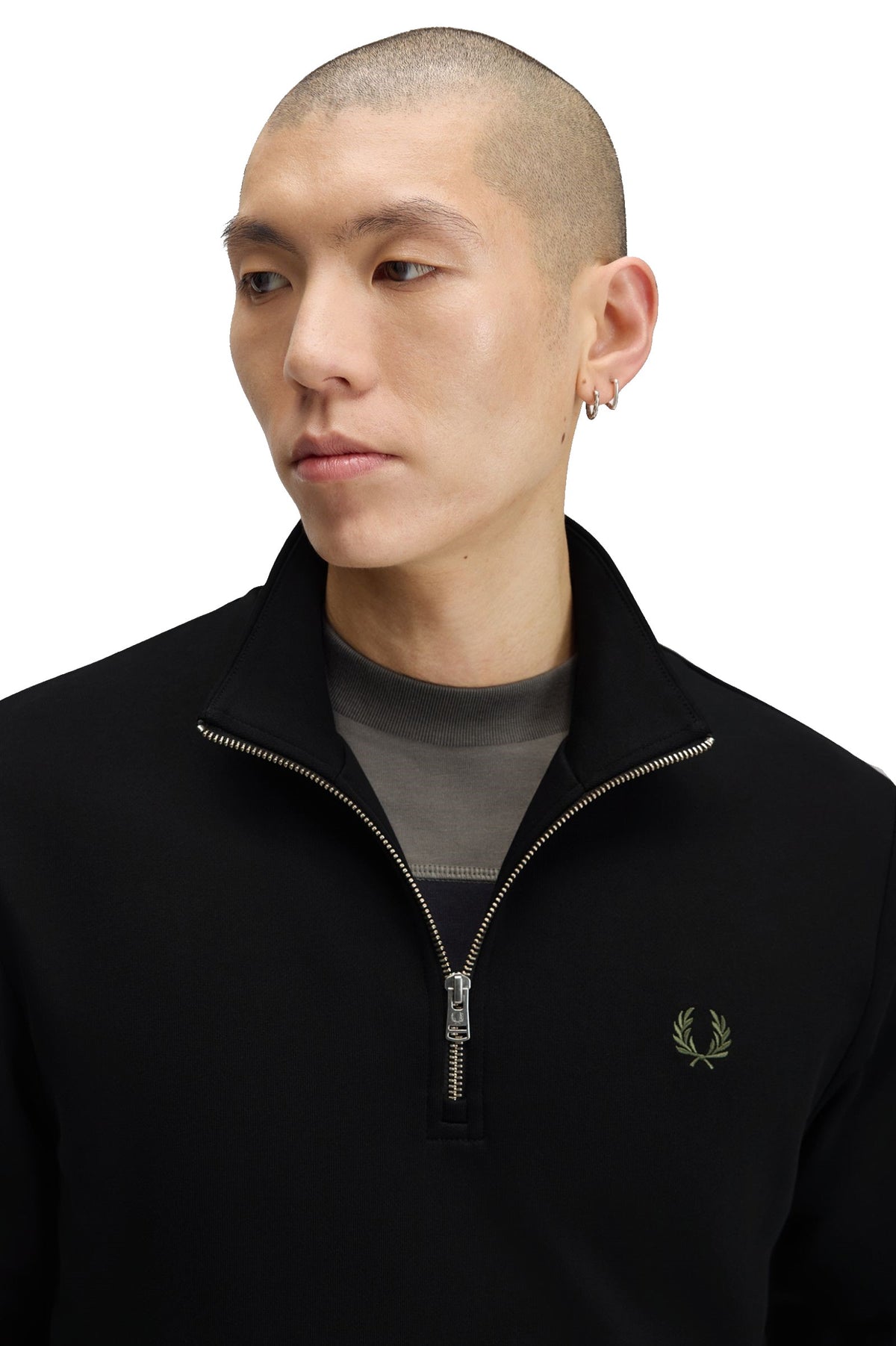 Fred Perry Sudadera Media Cremallera Black / Ecru