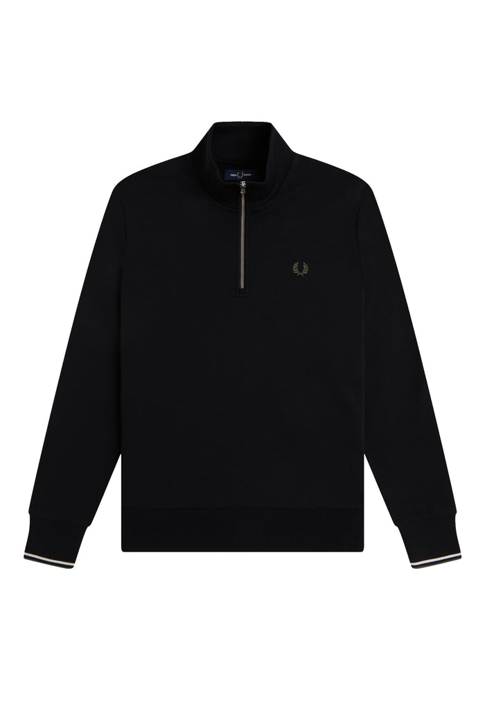 Fred Perry Sudadera Media Cremallera Black / Ecru