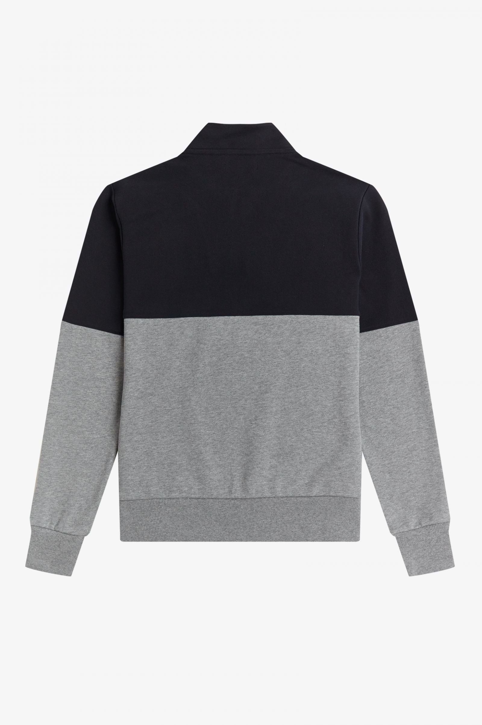 Fred Perry Colour Block Half Zip Sweatshirt Steel Marl