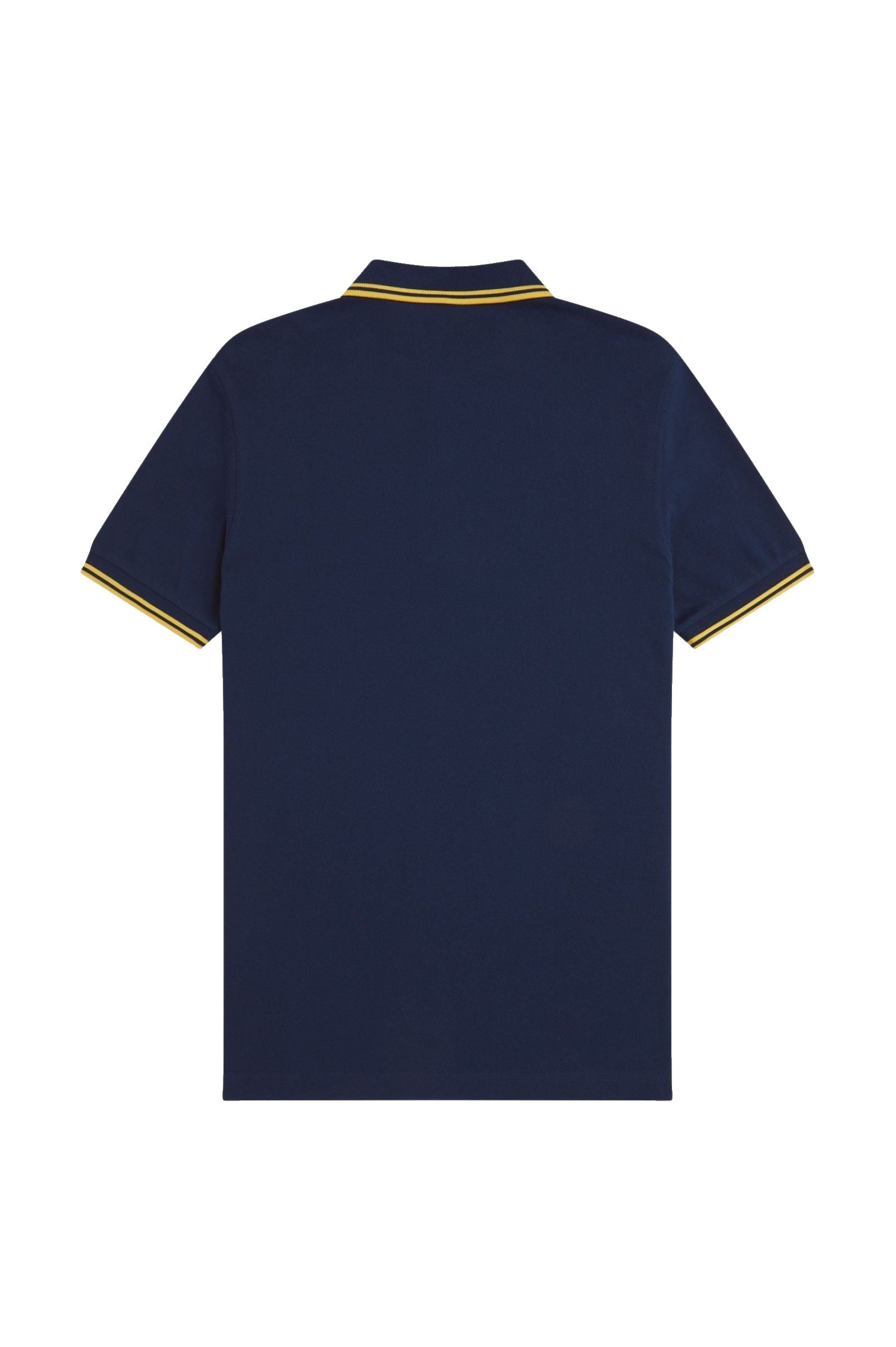 Fred Perry Slim Fit Twin Tipped Polo Tennis Blue / Lemon Barley / Lemon Barley