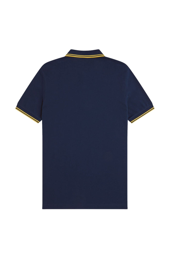 Fred Perry Slim Fit Twin Tipped Polo Tennis Blue / Lemon Barley / Lemon Barley