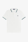 Fred Perry Slim Fit Twin Tipped Polo Snow White / Sport Green / Navy