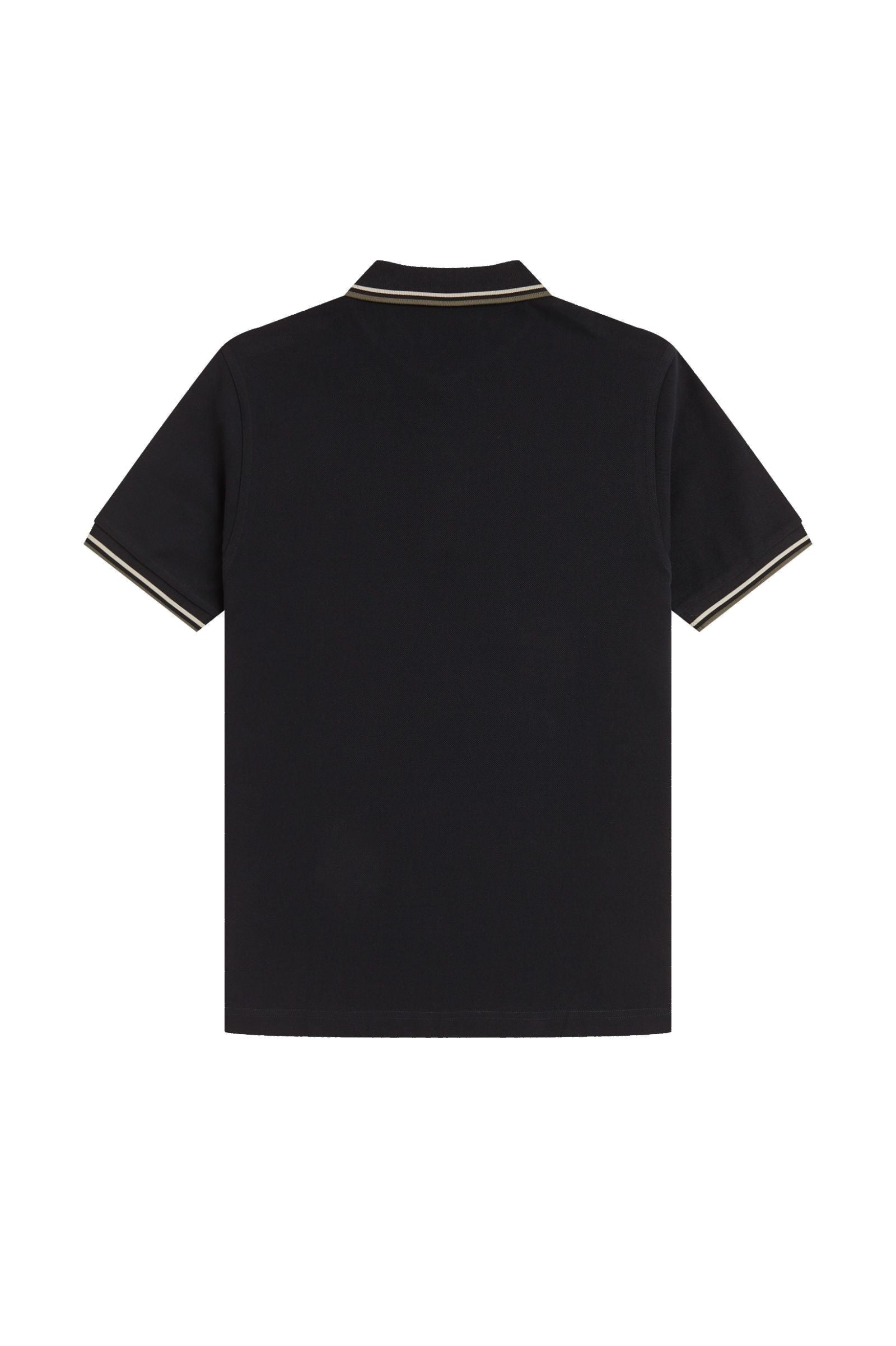 Fred Perry Slim Fit Twin Tipped Polo Black / Oatmeal / Laurel Wreath Green