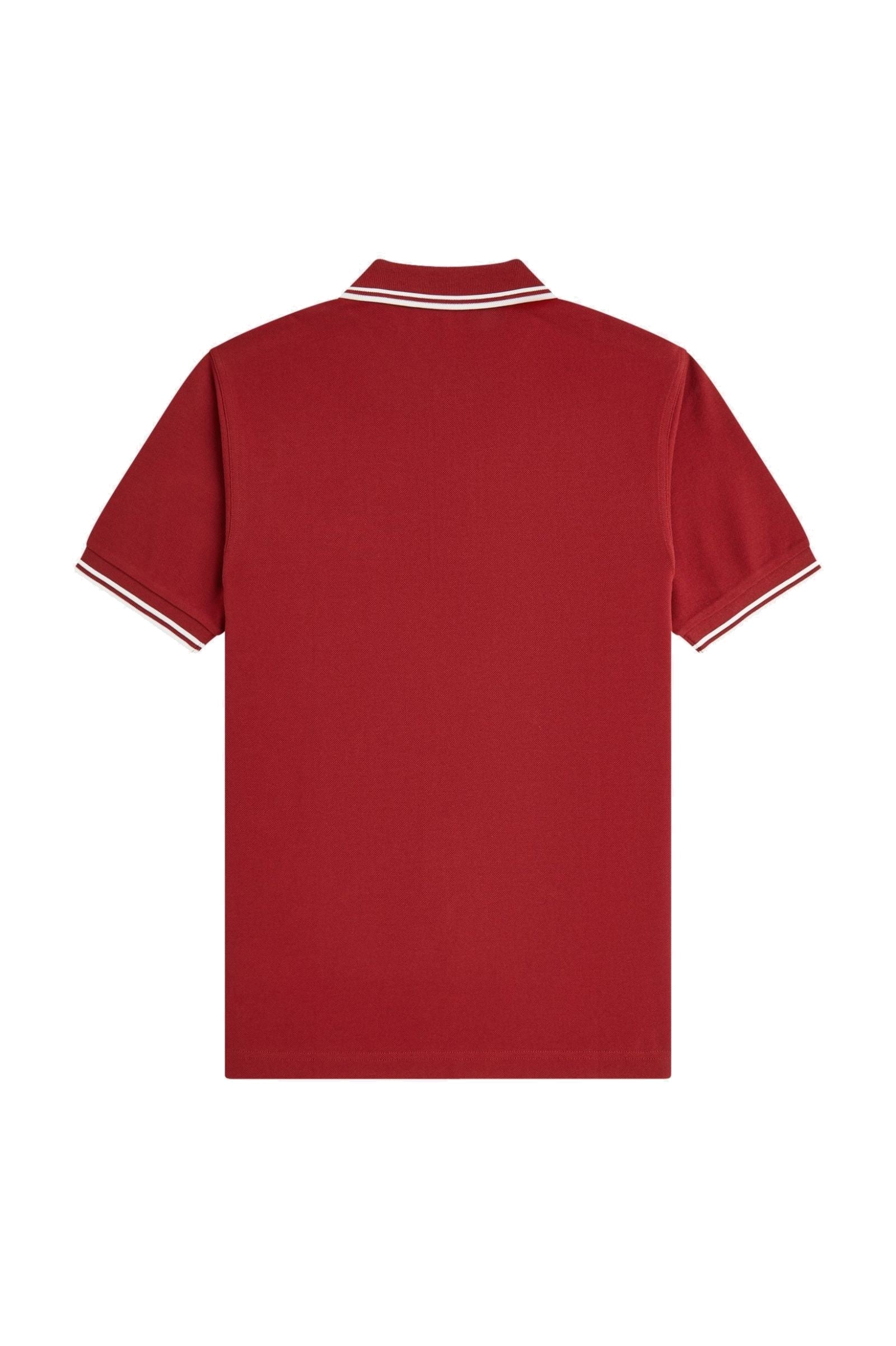 Fred Perry Slim Fit Twin Tipped Polo Burnt Red / Snow White / Snow White