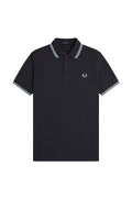 Fred Perry Slim Fit Twin Tipped Polo Anchor Grey / Ecru / Ball Boy Blue