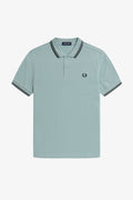 Fred Perry Slim Fit Twin Tipped Polo Silver Blue / Black / Black