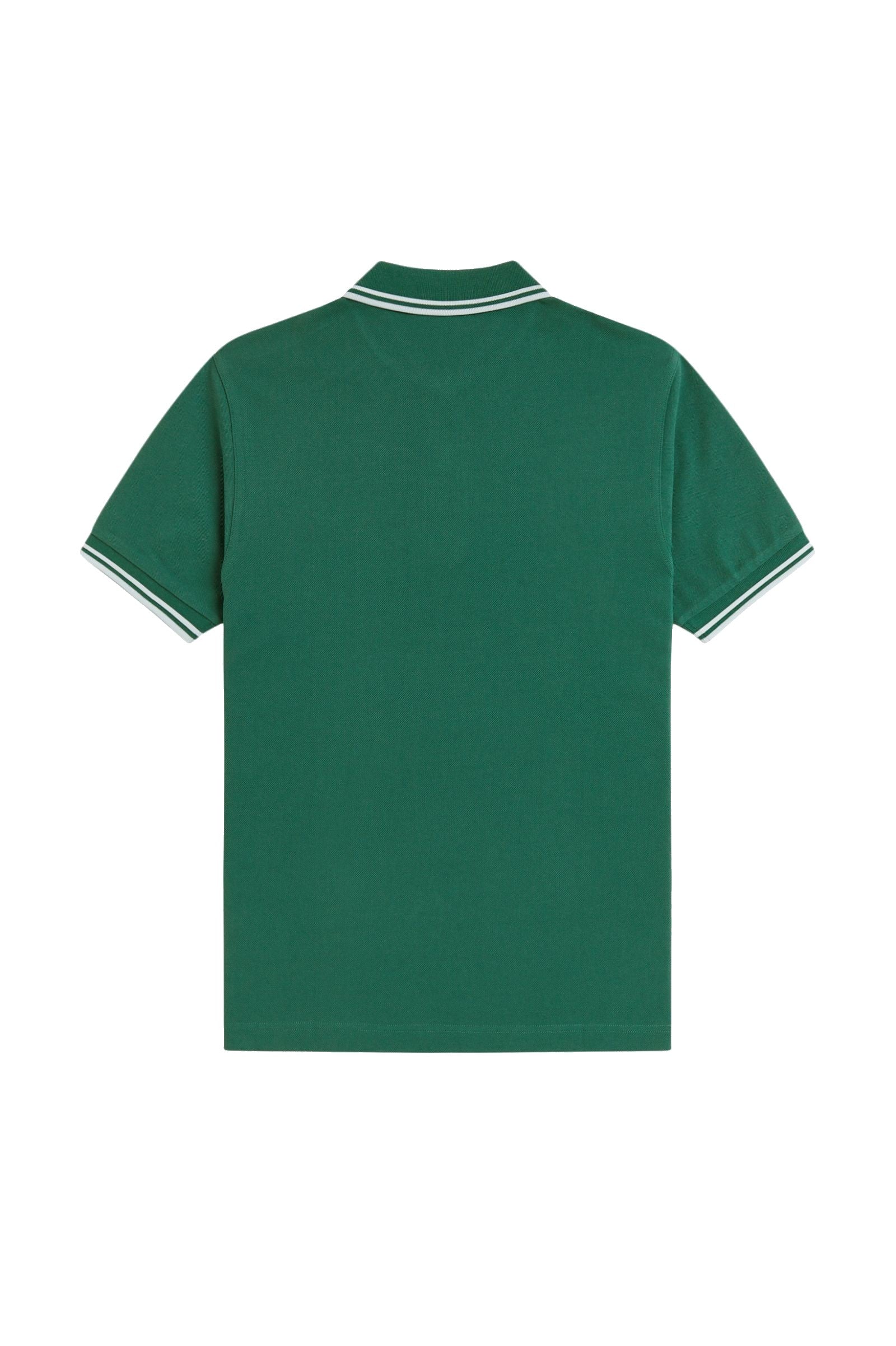 Fred Perry Slim Fit Twin Tipped Polo Sport Green / Light Ice / Light Ice
