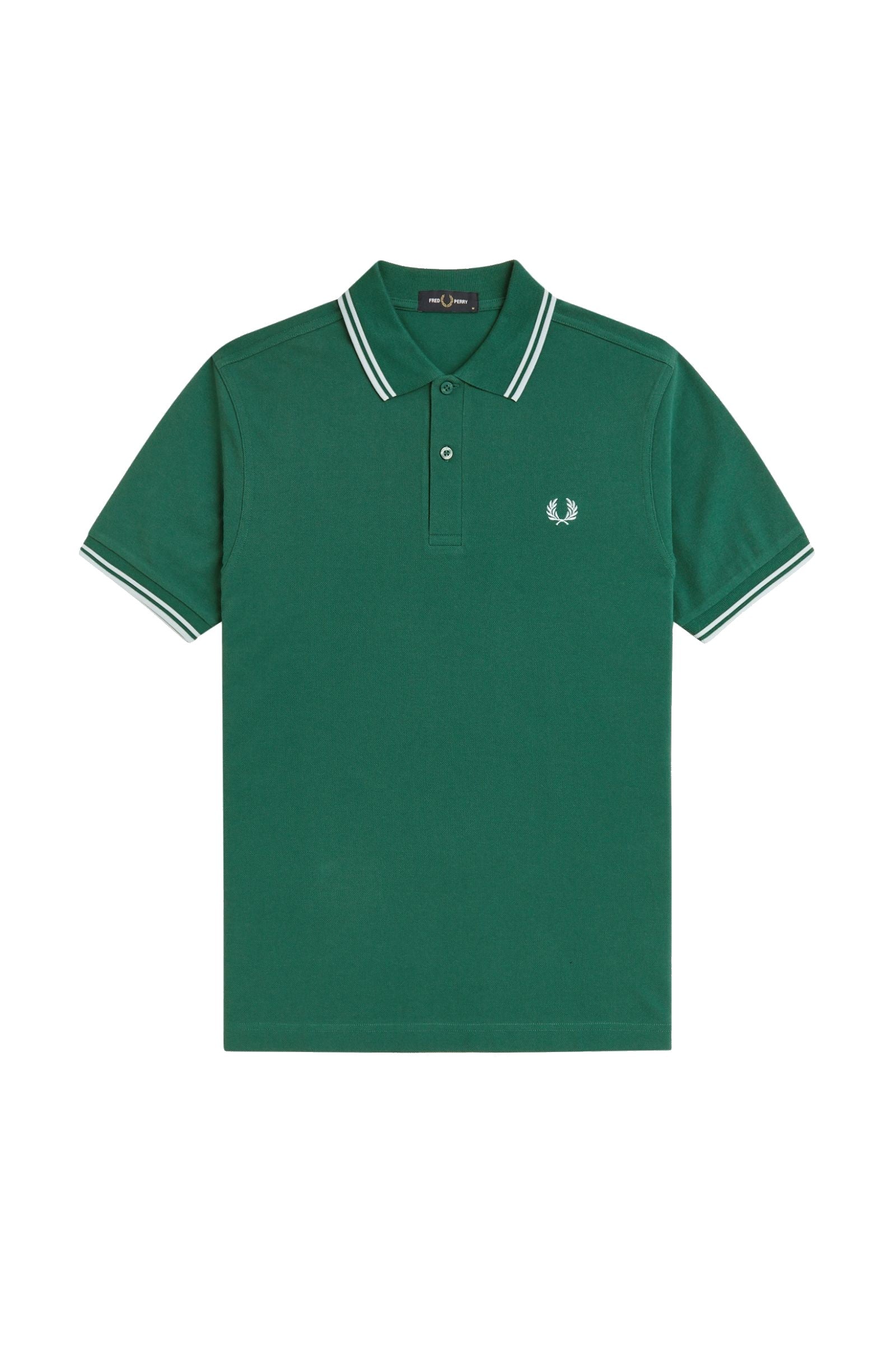 Fred Perry Slim Fit Twin Tipped Polo Sport Green / Light Ice / Light Ice