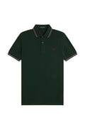 Fred Perry Slim Fit Twin Tipped Polo Grassroots / Stockport Blue / Oxblood