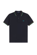 Fred Perry Slim Fit Twin Tipped Polo Navy / Dark Caramel / Sport Green