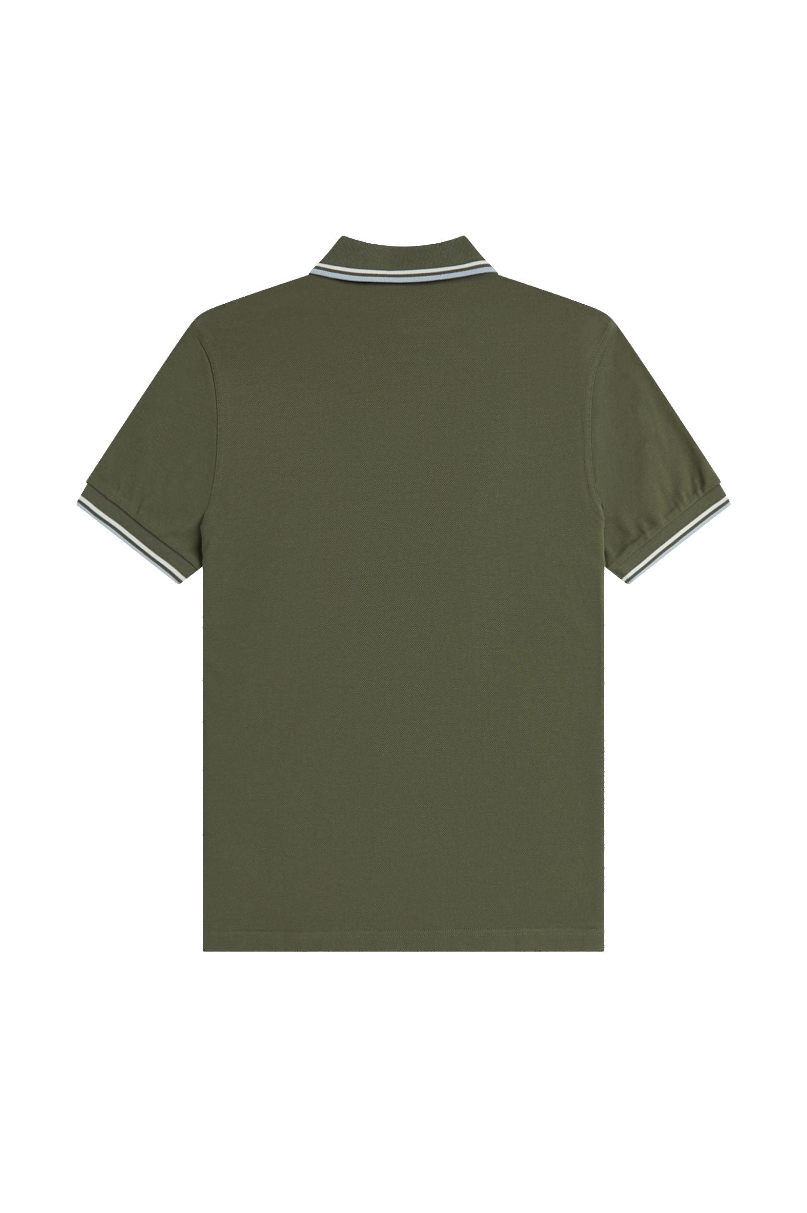 Fred Perry Slim Fit Twin Tipped Polo Laurel Wreath Green / Ecru / Dusky Blue