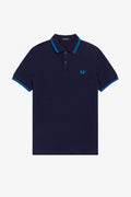 Fred Perry Slim Fit Twin Tipped Polo Dark Carbon Kingfisher Kingfisher